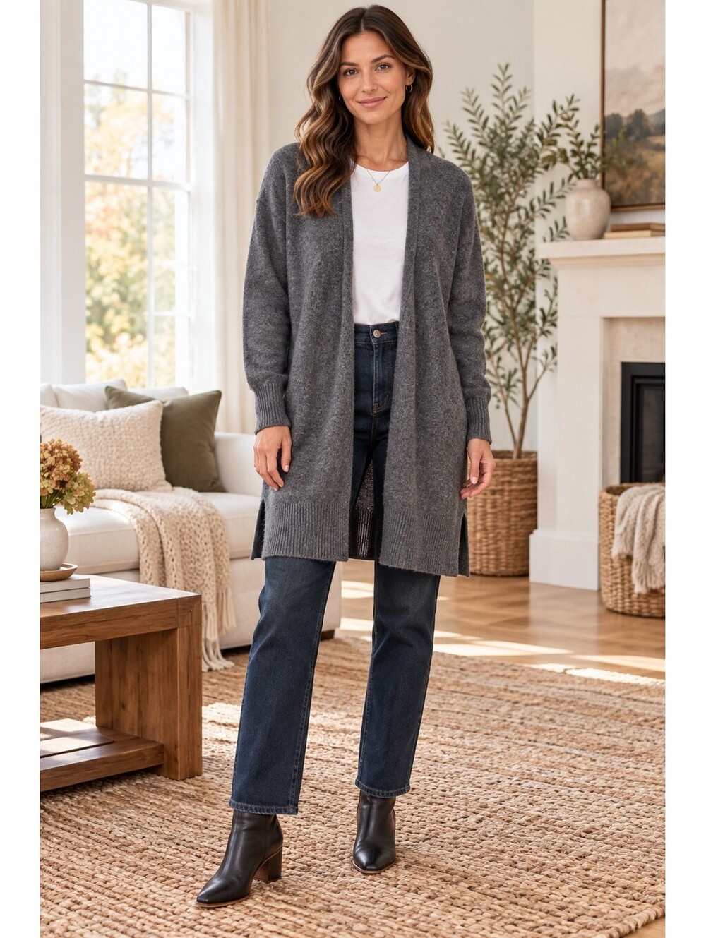 Madewell Cozy Walker Gray Wool Alpaca Cardigan size Medium